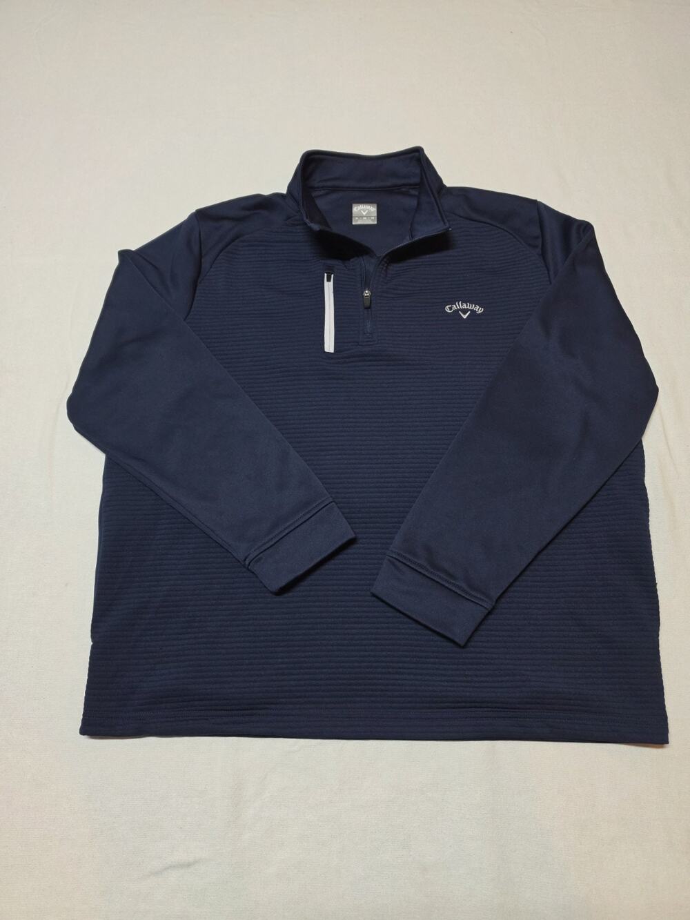 Callaway Navy Blue Quarter Zip Golf Pullover Mens Size XL